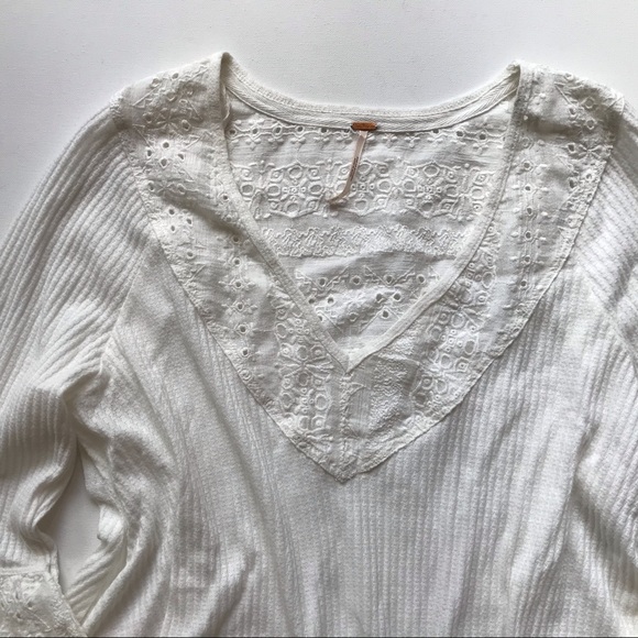 Free People Parisian Nights Thermal Tee NWOT - Picture 4 of 5